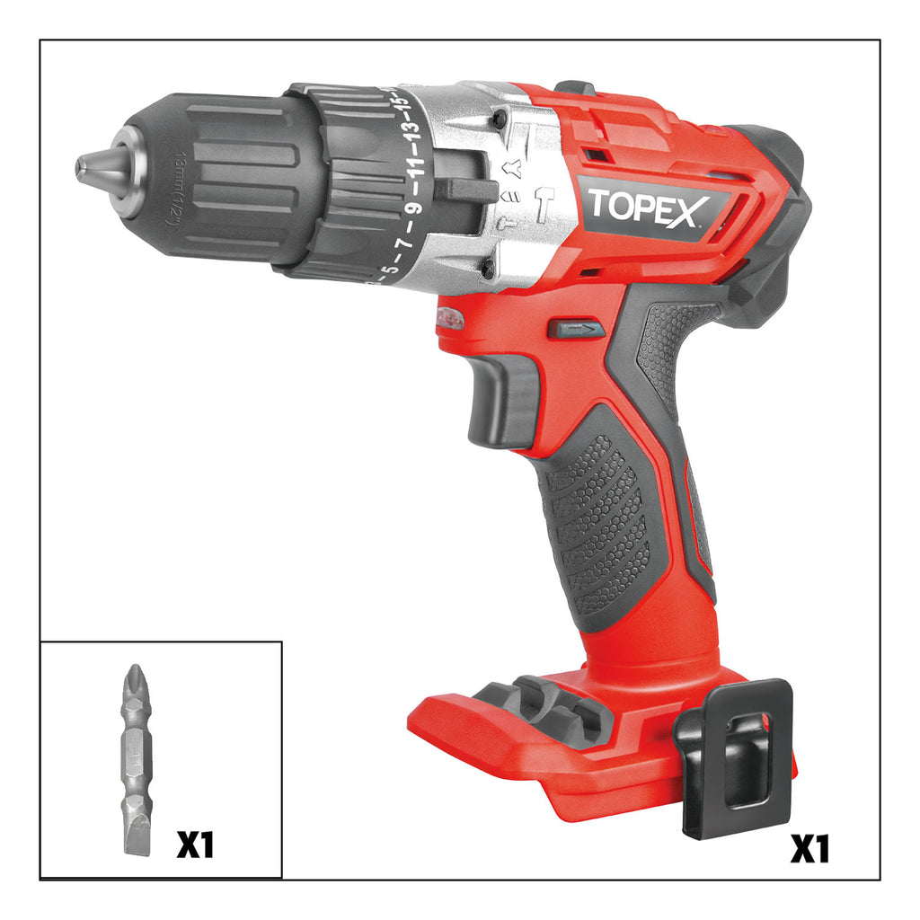 TOPEX Cordless Drill Driver Impact Hammer drill (Skin)