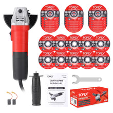 Load image into Gallery viewer, TOPEX Heavy Duty 900W 125mm 5&#39;&#39; Angle Grinder w/ 25PCs 5&quot; Grinding Wheels