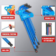 Load image into Gallery viewer, TOPEX 38Pcs Allen Key Set Hex Key Allen Wrench Folding Hex Key Ball End Metric/SAE/Star