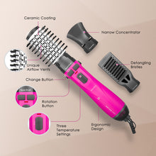 Load image into Gallery viewer, Monika 4 in 1 1200W Hair Styler Auto Curler Hot Air Brush w/ Ionic Care Tech Straightening Curling Blow Drying