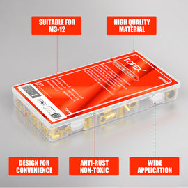 TOPEX 150 PCS Rivet Nut Bolt Steel Rivets Tool Flange Blind Nutserts Flat Zinc M3-M12