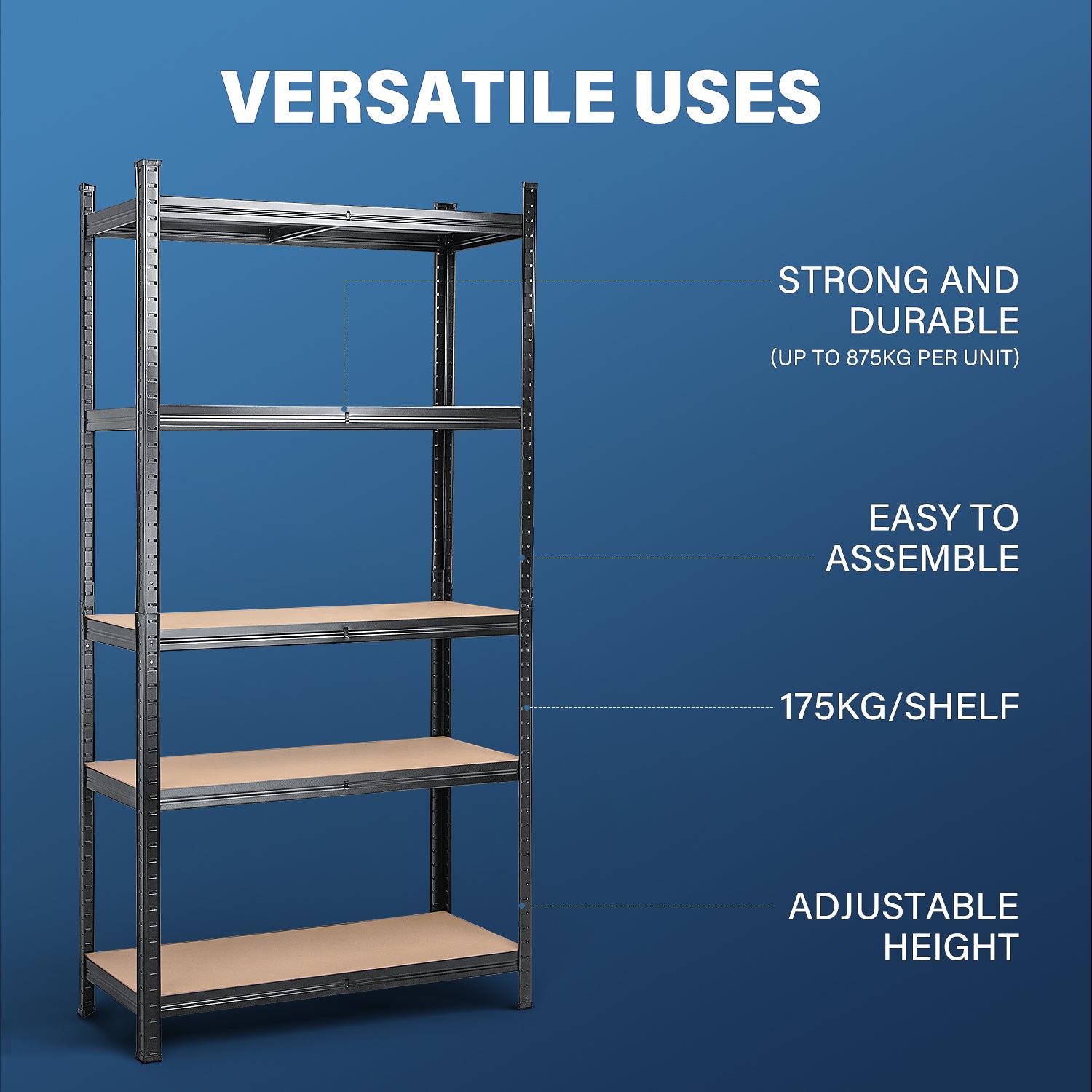 MasterSpec Garage Shelving Warehouse Shelf unit Storage Rack 1.8x0.9m ...