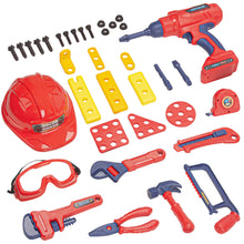 Load image into Gallery viewer, TOPEX 37-Piece Toy Tool Set - Cordless Drill, Saw, Pliers