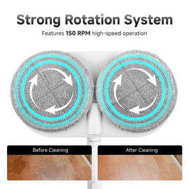 Stelive Steam & Scrub Automatic Electric Steam Mop, Hard Floor Cleaner & Steamer, Powerful Stain Remover, 4 Rotating Pads with Filling Cup, White