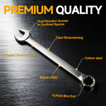 Load image into Gallery viewer, MasterSpec 30pcs Combination Spanner Set | SAE 1/4" to 1", Metric 6mm to 24mm, 15° Offset Box End &amp; 12-Point Design for Automotive Repair Furniture Assembly