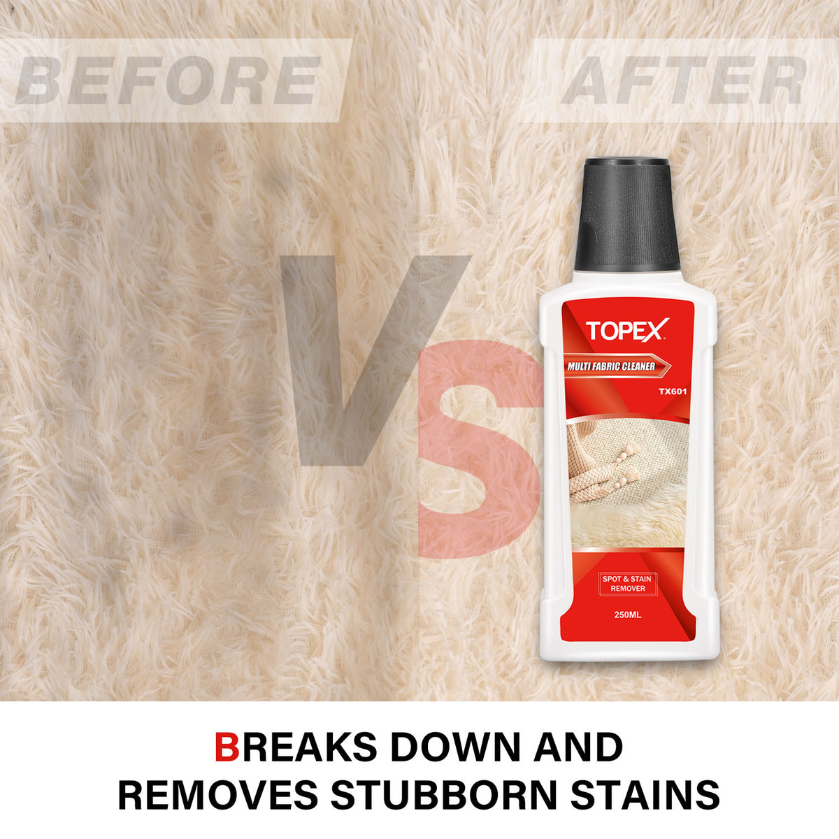 TOPEX Multi Fabric Cleaner 250 ml Low Foaming Carpet Cleaner for Spot ...