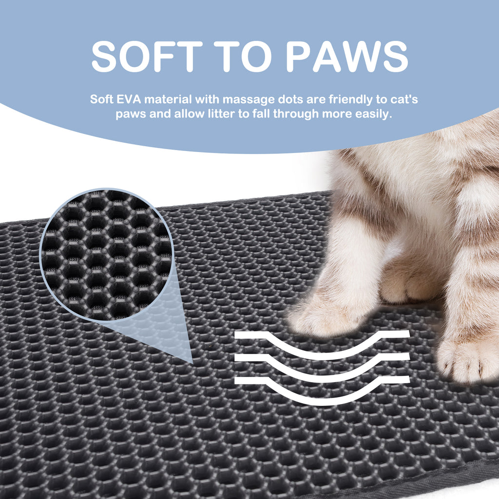 truepal Pink Double-Layer Cat Litter Mat 65 x 45cm Waterproof Trapper Foldable Pad Pet Rug