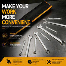 Load image into Gallery viewer, MasterSpec 30pcs Combination Spanner Set | SAE 1/4" to 1", Metric 6mm to 24mm, 15° Offset Box End &amp; 12-Point Design for Automotive Repair Furniture Assembly
