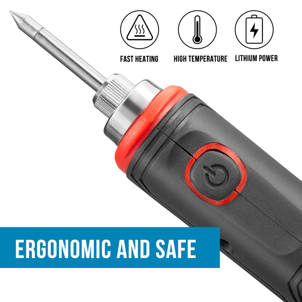 TOPEX 4V Max Cordless Soldering Iron with Rechargeable Lithium-Ion Battery