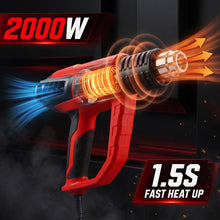 Load image into Gallery viewer, TOPEX Heat Gun Hot Air Heating Tool Kit Dual Speed w/ 5 Accessories Storage Case