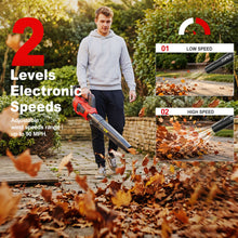 Load image into Gallery viewer, TOPEX 20V MAX Cordless Leaf Blower with 2-Speed Selection, 16,000 RPM, 144km/h Multipurpose Lightweight Leaf Blower Blow with Detachable Nozzle