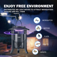 Load image into Gallery viewer, TOPEX 5W  Solar Garden Mosquito Killer Lamp, 2-in-1 Rechargeable Bug Zapper with UV Light, Removable Tray, Night Light for Indoor &amp; Outdoor Use