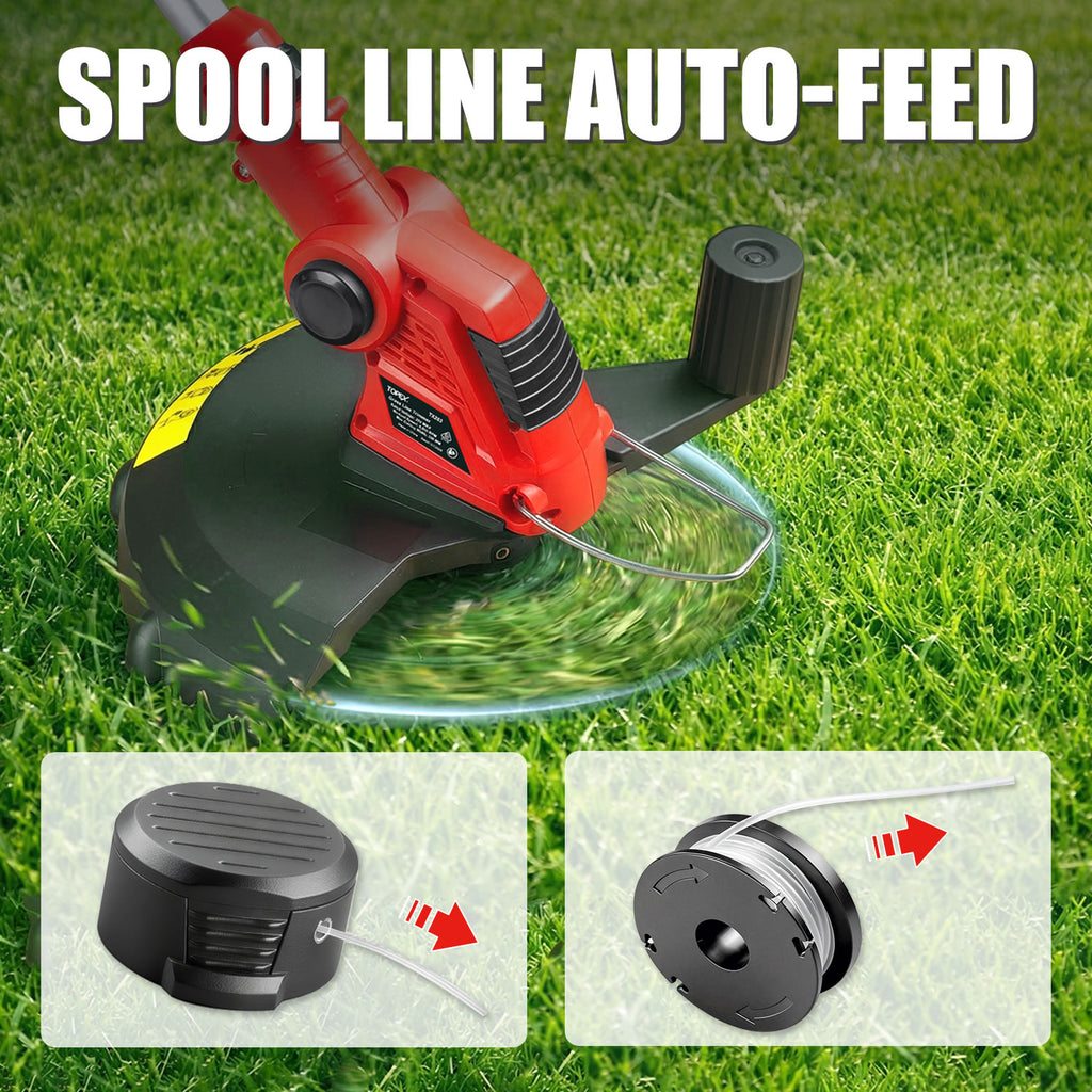 TOPEX 20V Cordless Grass Trimmer, 30cm Grass Trimmer Lawn Mover & Edger Garden Tool, Battery Powered Grass Cutter with Spool Line for Home Yard