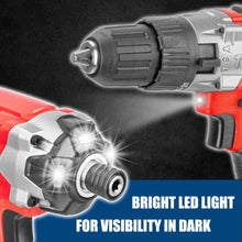 Load image into Gallery viewer, TOPEX 20V Combo Kit Hammer Drill Impact Driver Light Leaf Blower w/ 2 Batteries