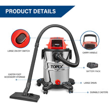 Load image into Gallery viewer, TOPEX 20V 25L Cordless Wet &amp; Dry Vacuum Cleaner &amp; Blower