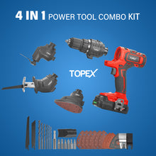 Load image into Gallery viewer, TOPEX 20V 5 IN1 Power Tool Combo Kit Cordless Drill Driver Sander Electric Saw