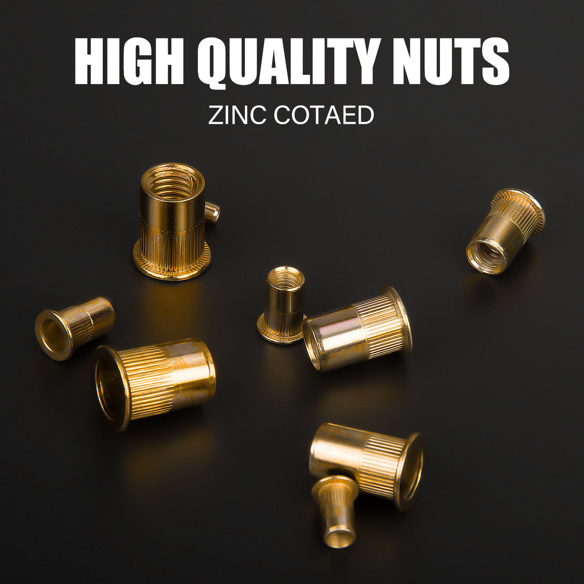 TOPEX 150 PCS Rivet Nut Bolt Steel Rivets Tool Flange Blind Nutserts F ...