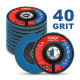 TOPEX 125mm Zirconia Flap Disc, 40 Grit, 10Pack