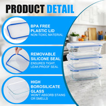 Load image into Gallery viewer, Stelive 10 Pack Glass Storage Food Containers, Glass Meal Prep Containers, Airtight Lunch Bento Boxes with Snap Locking Leakproof Lids, Reusable for Microwave