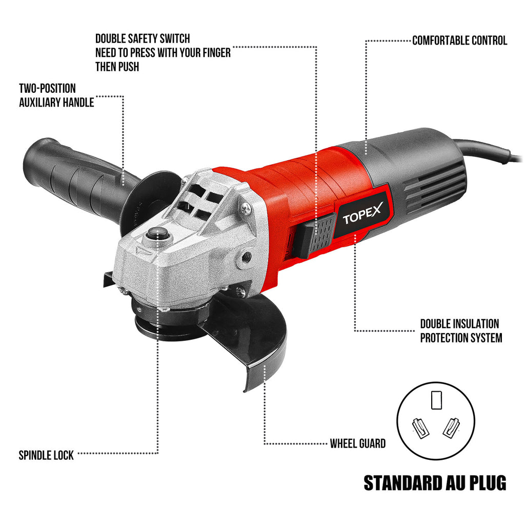 TOPEX Heavy Duty 900W 125mm 5'' Angle Grinder w/ 25PCs 5" Grinding Wheels