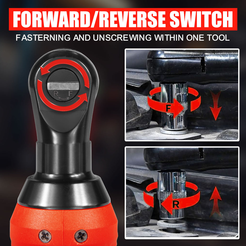 TOPEX 3/8" 12V Cordless Electric Ratchet Wrench 45NM 300RPM Variable Speed & LED Light Skin Only without Battery