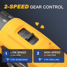 Load image into Gallery viewer, MasterSpec 20V Max Cordless Drill 30N.m 18+1+1 Torque Electric Power Drill Kit w/Li-Ion Battery Pack&amp; Screwdriver Bit Set LED Light