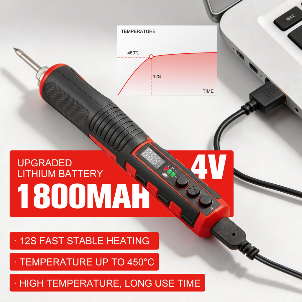 TOPEX 4V Max Cordless Soldering Iron and Charger, Cordless Soldering Iron Kit, 12 Sec Quick Heat Up