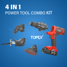 Load image into Gallery viewer, TOPEX 20V 4IN1 Multi-Tool Combo Kit Cordless Drill Sander Reciprocating Saw Oscillating Tool
