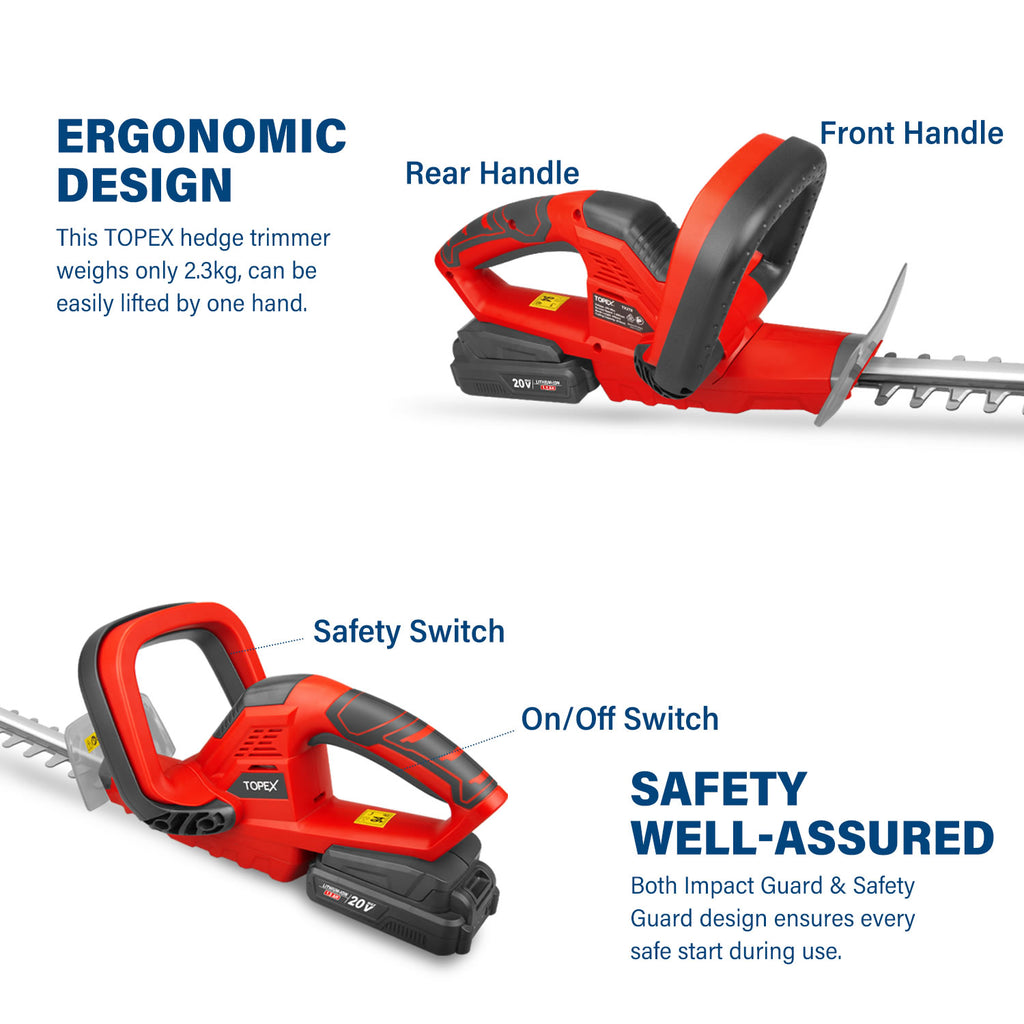 TOPEX 20V Hedge Trimmer & 4V 2in1 Grass Trimmer & Shear Combo Kit