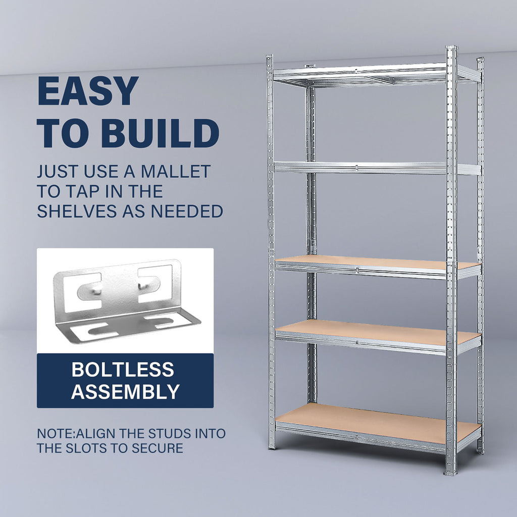 MasterSpec 2Pcs Garage Shelving Warehouse Shelf unit Storage Rack 1.8x0.9m