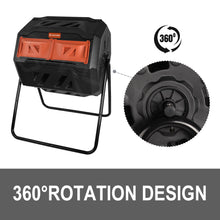 Load image into Gallery viewer, KOZYARD Dual Chamber Compost Bin 360 Degree Rotating with Lids