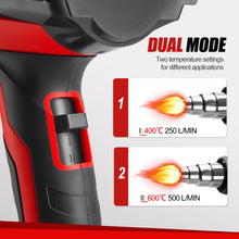 Load image into Gallery viewer, TOPEX Heat Gun Hot Air Heating Tool Kit Dual Speed w/ 5 Accessories Storage Case