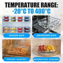 Load image into Gallery viewer, Stelive 10 Pack Glass Storage Food Containers, Glass Meal Prep Containers, Airtight Lunch Bento Boxes with Snap Locking Leakproof Lids, Reusable for Microwave