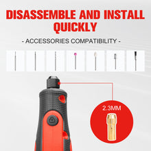 Load image into Gallery viewer, TOPEX 4V  MAX Cordless Mini Grinder, 3-Speed Electric Rotary Tool &amp; Engraving Pen with 31 Accessories