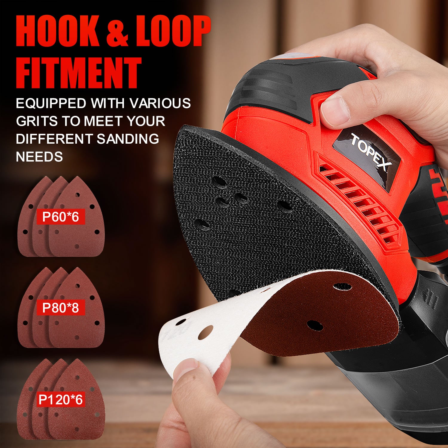 thumbnail image 2 of 247bid 75W Electric Mouse Detail Palm Sander – 41 Sanding Sheets + Dust Box – 240V GM203-247 2 of 5