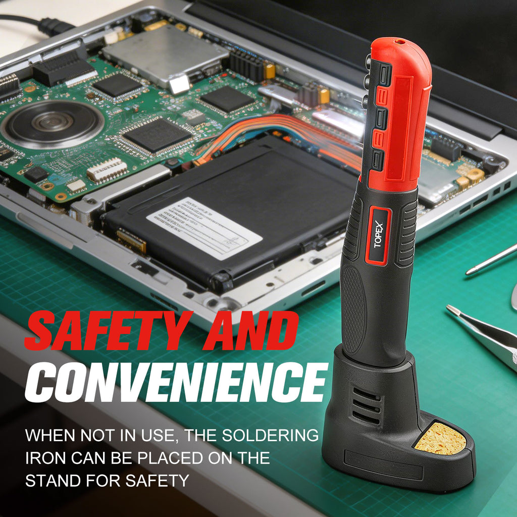 TOPEX 4V Max Cordless Soldering Iron and Charger, Cordless Soldering Iron Kit, 12 Sec Quick Heat Up