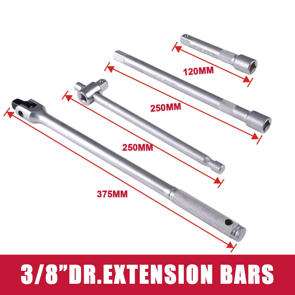 25-Piece Socket & Ratchet Spanner Set – CR-V 1/2" Drive (Metric, Large Size)