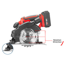 Load image into Gallery viewer, TOPEX 20V Circular Saw, with 4.0Ah Battery &amp; Charger, 4,300RPM, 0°- 45° Bevel Cutting