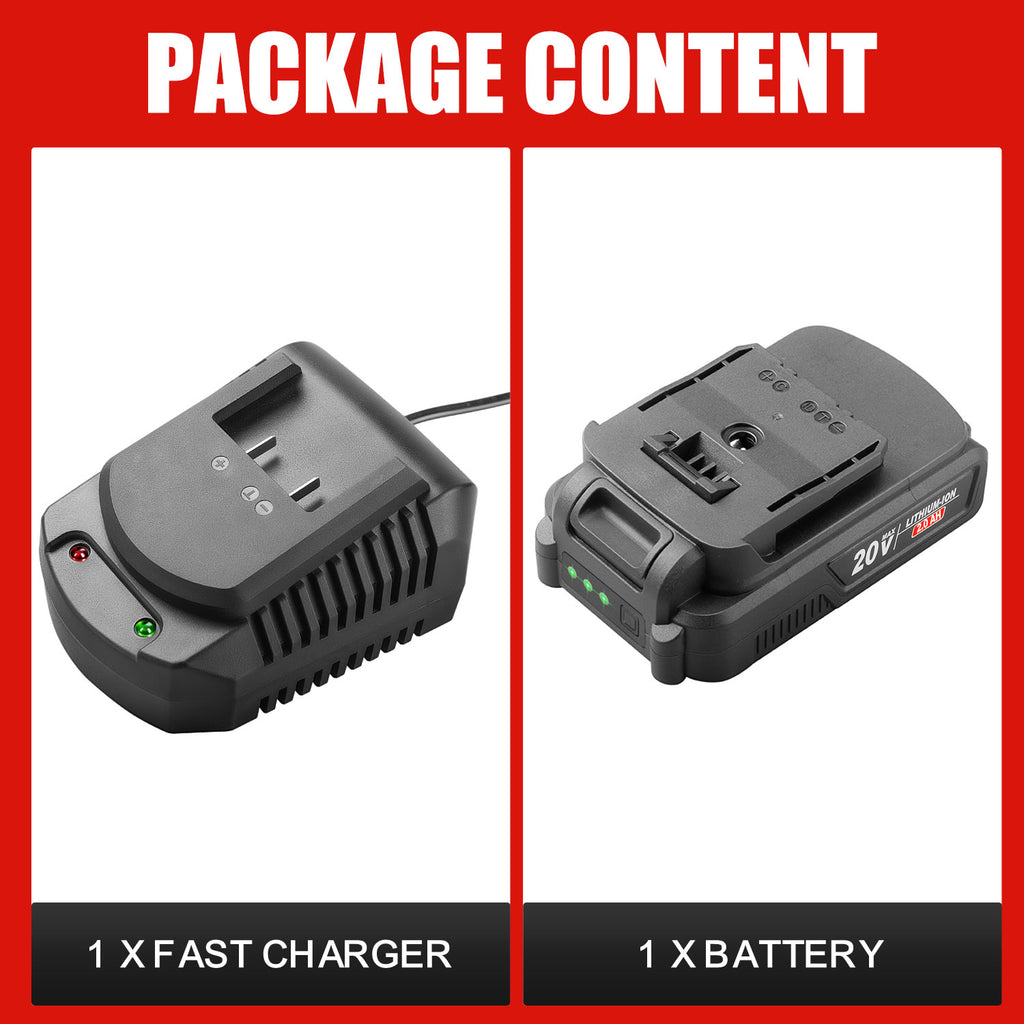 TOPEX 20V 2.0Ah Battery & Faster Charger Kit