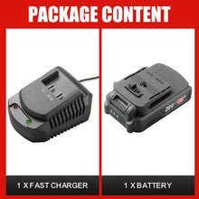 Load image into Gallery viewer, TOPEX 20V 2.0Ah Battery &amp; Faster Charger Kit