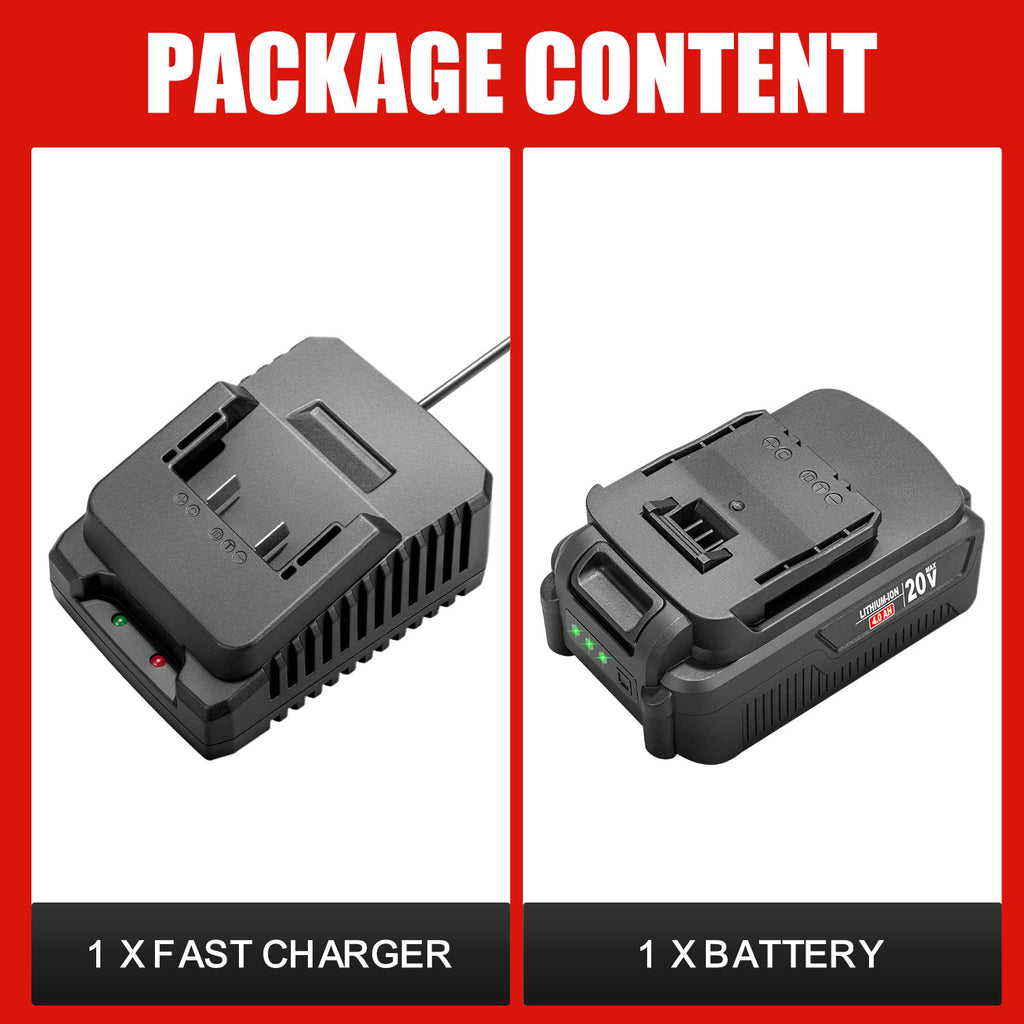 TOPEX 20v 4.0Ah Battery & Fast Charger Kit