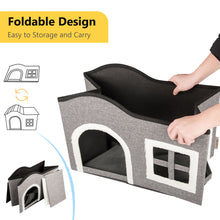 Load image into Gallery viewer, truepal Foldable Cat House Cat Cave Calming Cat Bed for Indoor Cats Washable Cat Condo with Window &amp; Doorway Anti-tip Reinforced Design Suitable for Cats &amp; Kittens (XL Size)
