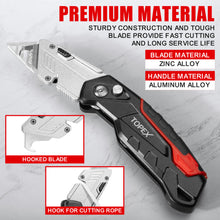 Load image into Gallery viewer, TOPEX Deluxe Folding Utility Knife 2 Piece Lock Back Auto Load Total 58 Blades