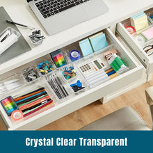 Load image into Gallery viewer, Stelive 25 PCS Clear Plastic Drawer Organisers Set, 4-Size Versatile Bathroom and Vanity Organiser Trays, Non-Slip Storage Containers &amp; Bins