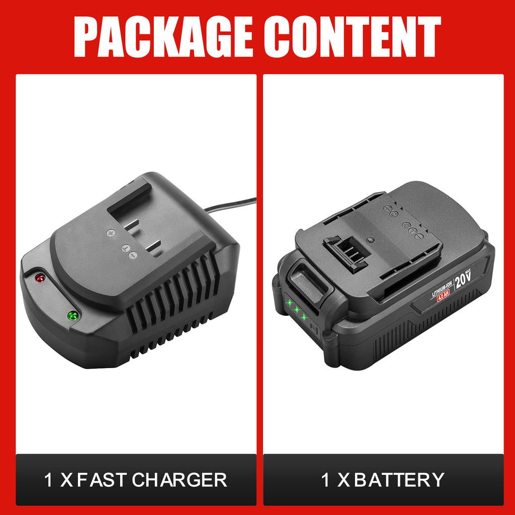 TOPEX 20v 4.0Ah Battery & Fast Charger Kit