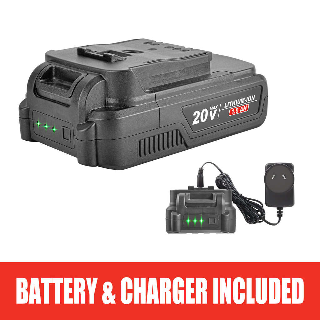 TOPEX 2 in 1 20V Cordless Impact Wrench Driver 1/2" w/ Sockets Battery & Charger(Two Batteries)