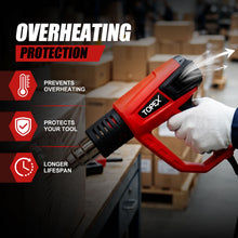 Load image into Gallery viewer, TOPEX Heat Gun Hot Air Heating Tool Kit Dual Speed w/ 5 Accessories Storage Case