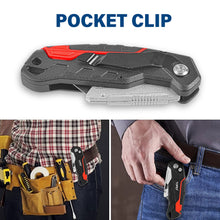 Load image into Gallery viewer, TOPEX Deluxe Folding Utility Knife 2 Piece Lock Back Auto Load Total 58 Blades