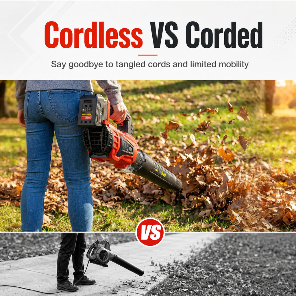 TOPEX 20V MAX Cordless Leaf Blower with 2-Speed Selection, 16,000 RPM, 144km/h Multipurpose Lightweight Leaf Blower Blow with Detachable Nozzle