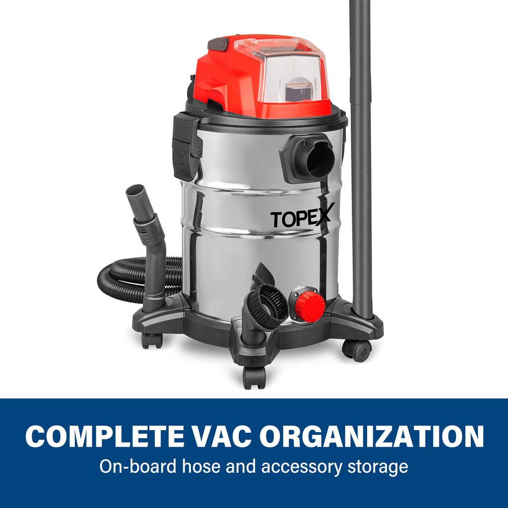 TOPEX 20V 25L Cordless Wet & Dry Vacuum Cleaner & Blower